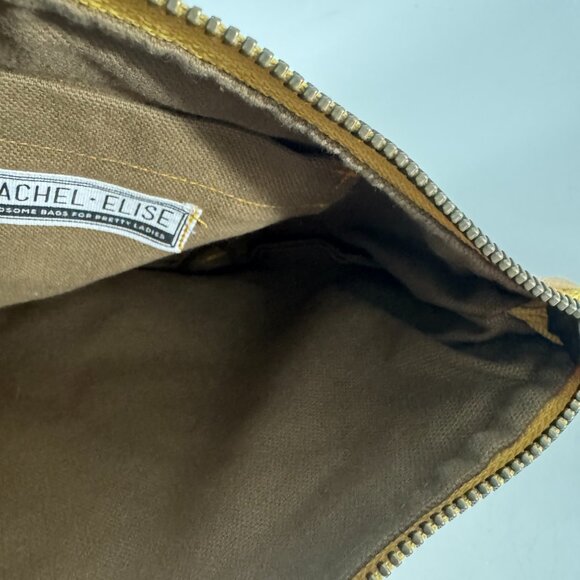 Rachel Elise Handwoven Textile Orange Mastar Floral Pattern Pouch/Wristlet - Picture 10 of 12